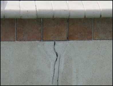 Vertical pool wall cracks